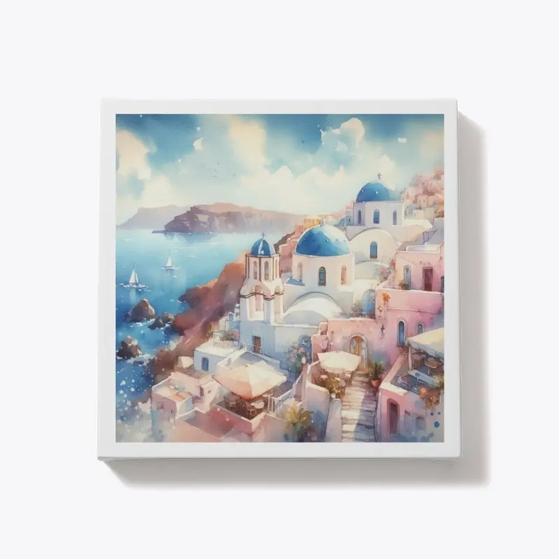 Santorini Square Canvas