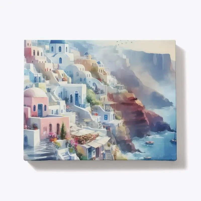 Santorini Canvas - Landscape Wrap