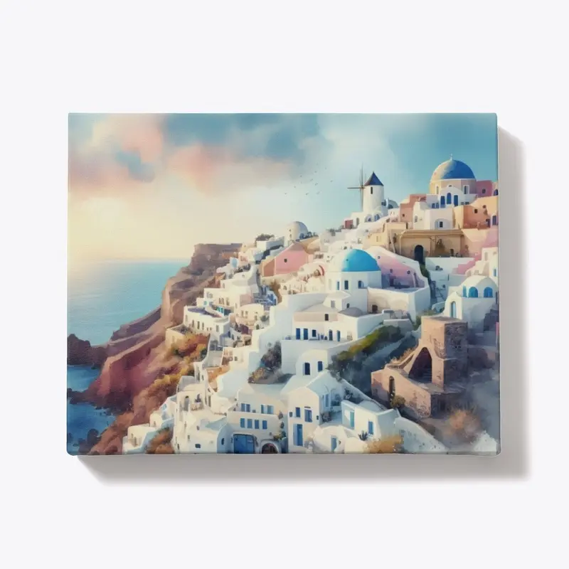 Santorini Canvas - Landscape Wrap