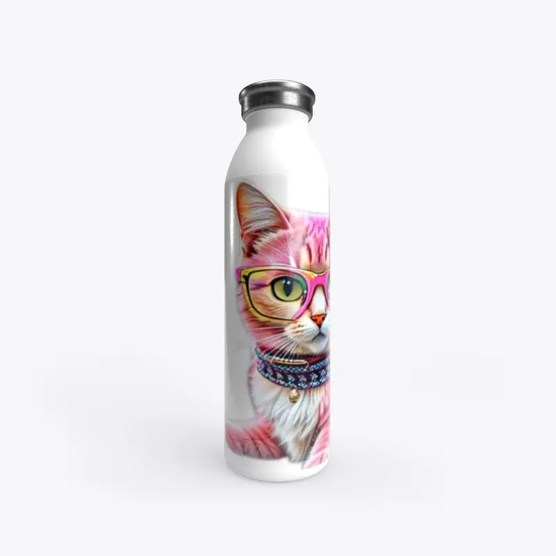 Purr-fect Pink Cat Stainless Bottle