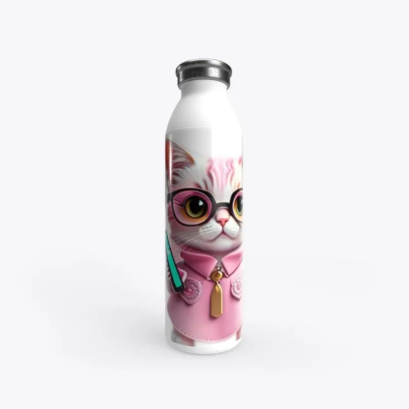 Pink Cat Glasses & Phone Bottle