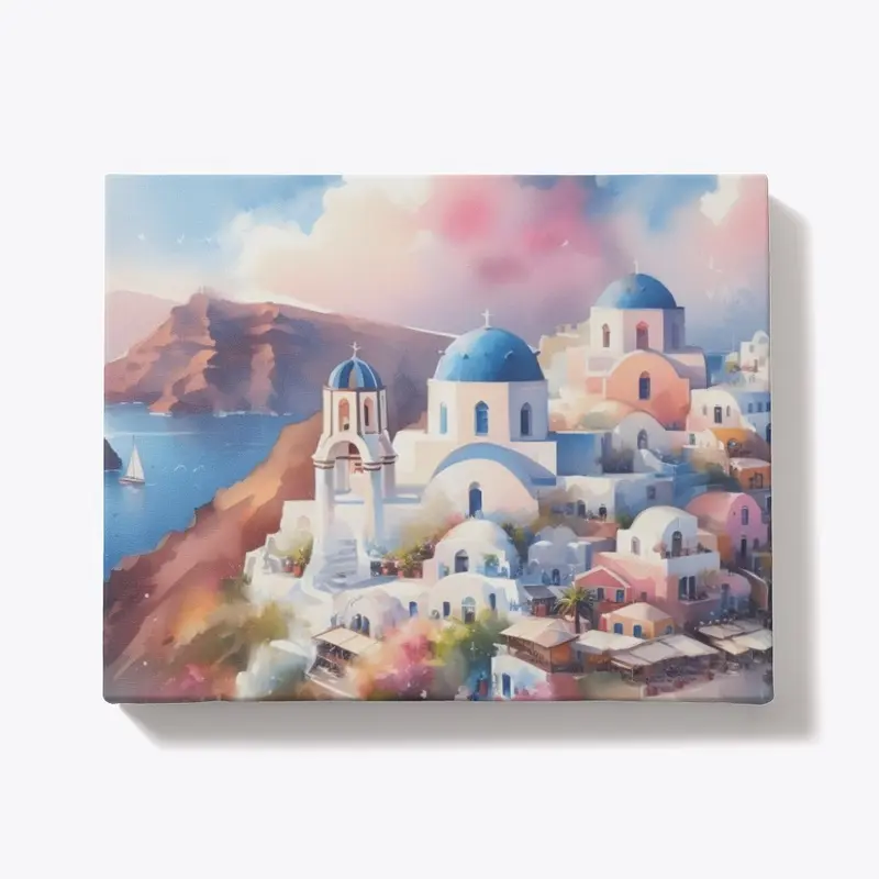 Santorini Canvas - Landscape Wrap