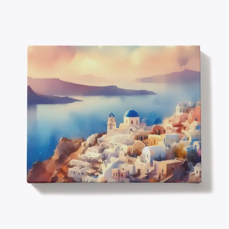 Santorini Canvas - Landscape Wrap