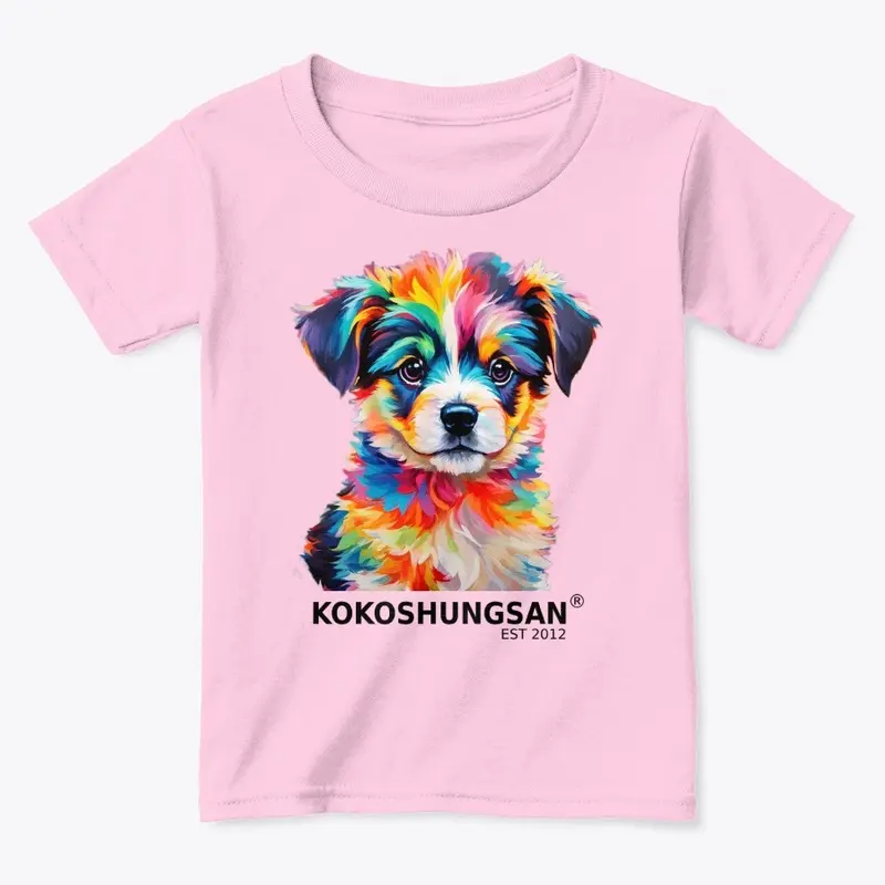 Colorful Puppy Toddler Tee