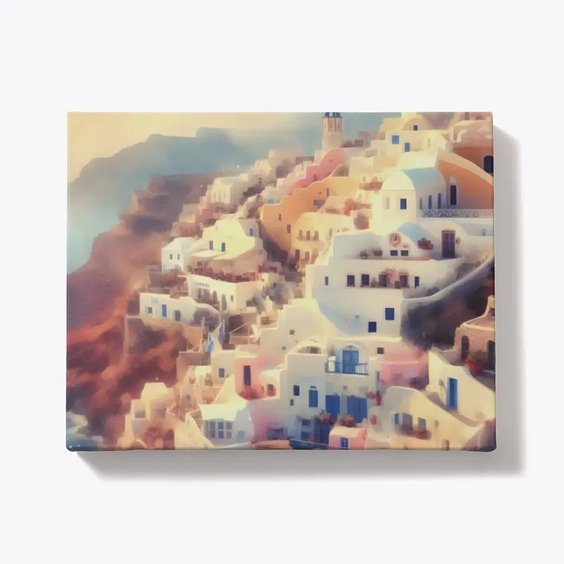 Santorini Canvas - Landscape Wrap