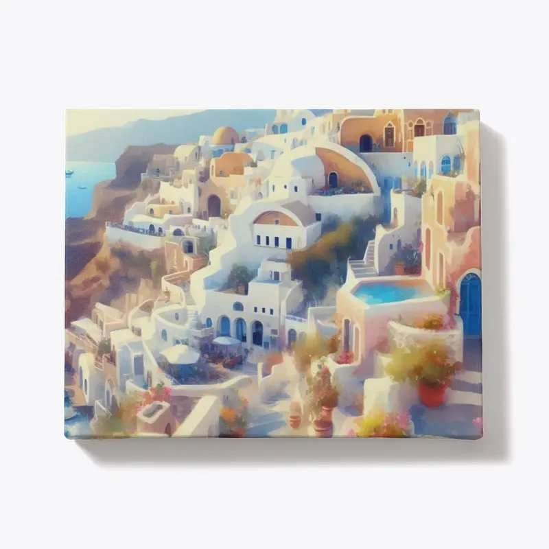 Santorini Canvas - Landscape Wrap