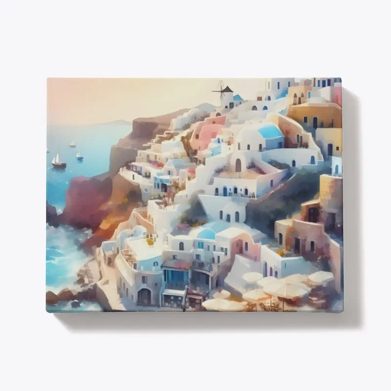 Santorini Canvas - Landscape Wrap