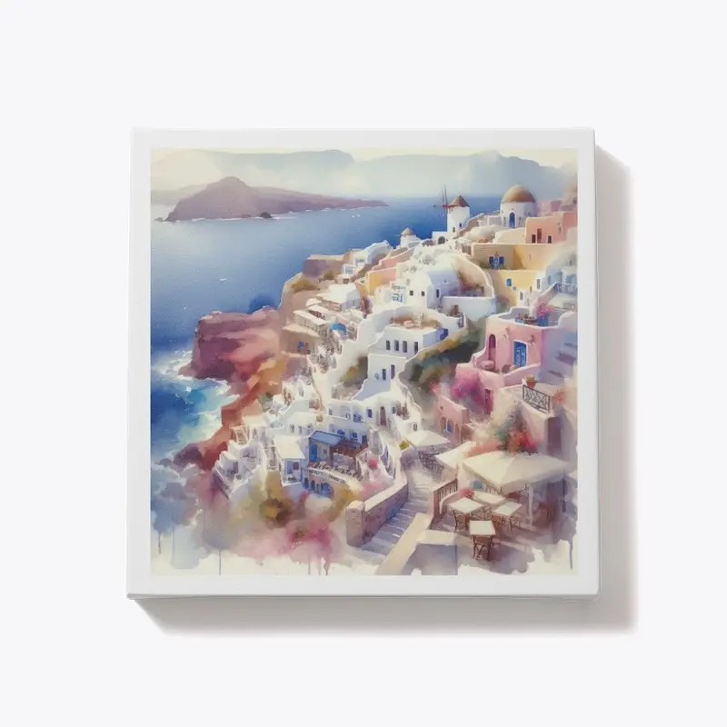 Santorini Square Canvas