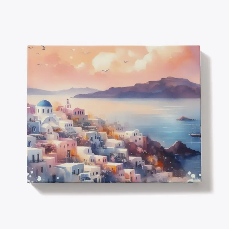 Santorini Canvas - Landscape Wrap