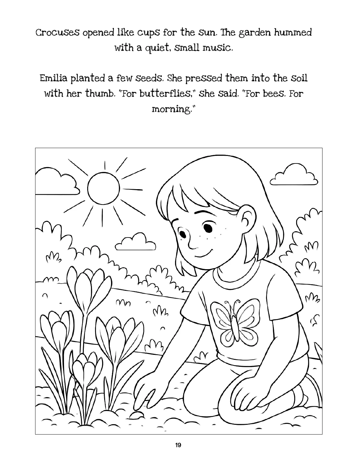 Colouring page sample from Guiding Lights